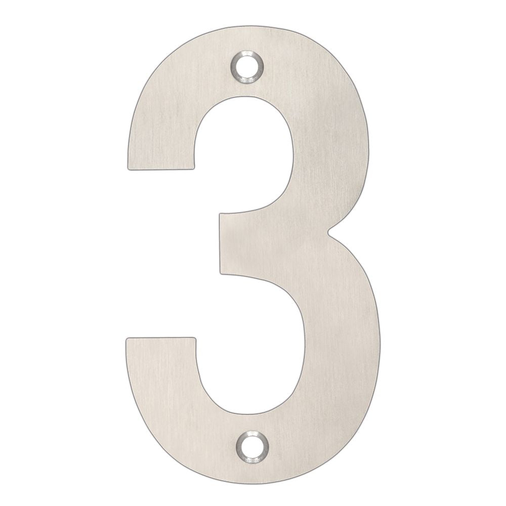 High quality image of the Zoo Hardware - Numerals - No 3 - 102mm - Stain Stainless Steel | Sku. zsn03bss | available to order from Trade Door Handles.