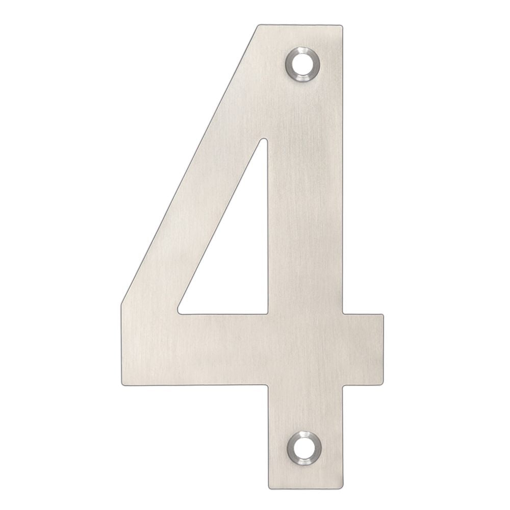 High quality image of the Zoo Hardware - Numerals - No 4 - 102mm - Stain Stainless Steel | Sku. zsn04bss | available to order from Trade Door Handles.