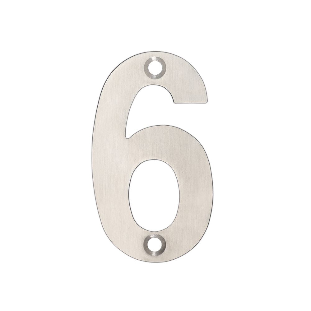 High quality image of the Zoo Hardware - Numerals - No 6 & 9 - 75mm - Stain Stainless Steel | Sku. zsn06ass | available to order from Trade Door Handles.