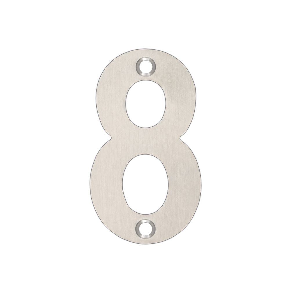 High quality image of the Zoo Hardware - Numerals - No 8 - 75mm - Stain Stainless Steel | Sku. zsn08ass | available to order from Trade Door Handles.
