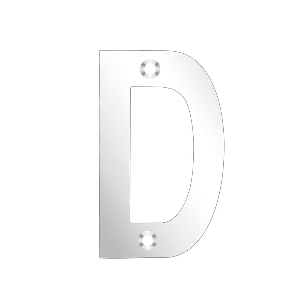 High quality image of the Zoo Hardware - Letter - D - 75mm - Polished Stainless Steel | Sku. zsndps75 | available to order from Trade Door Handles.