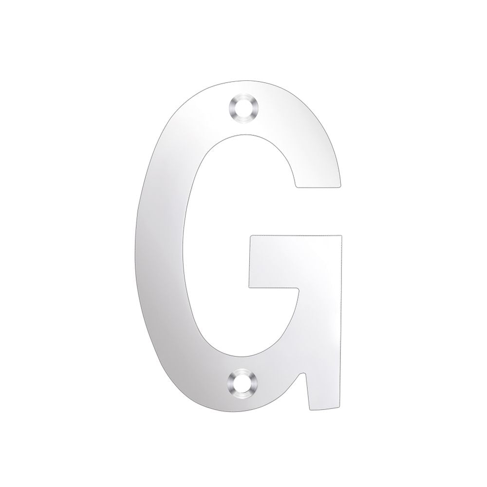 High quality image of the Zoo Hardware - Letter - G - 75mm - Polished Stainless Steel | Sku. zsngps75 | available to order from Trade Door Handles.