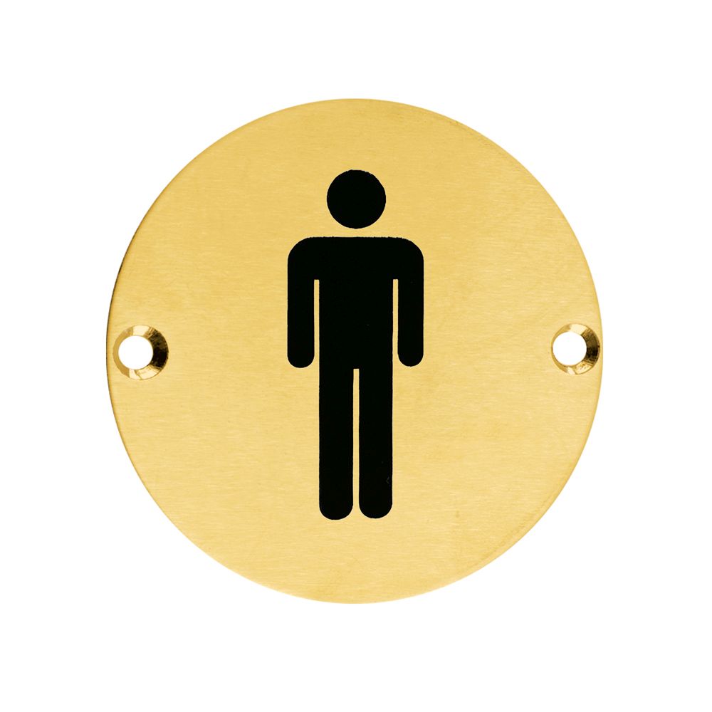 High quality image of the Zoo Hardware - Sex Symbol - Male - 76mm - Dia PVD Satin Brass | Sku. zss01-pvdsb | available to order from Trade Door Handles.