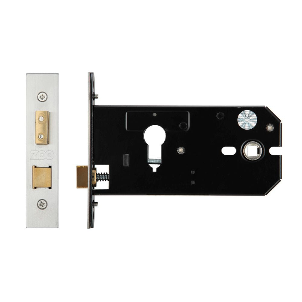 High quality image of the Zoo Hardware - Horizontal Lock - 152mm Euro Profile - Polished Stainless Steel | Sku. zukh152epss | available to order from Trade Door Handles.