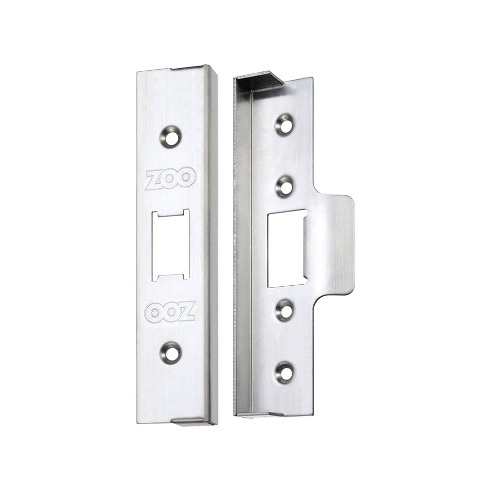 High quality image of the Zoo Hardware - Rebate Kit to Suit UK Flat Latch - 1/2" lock and striker - Stain Stainless Steel | Sku. zukr04ss | available to order from Trade Door Handles.