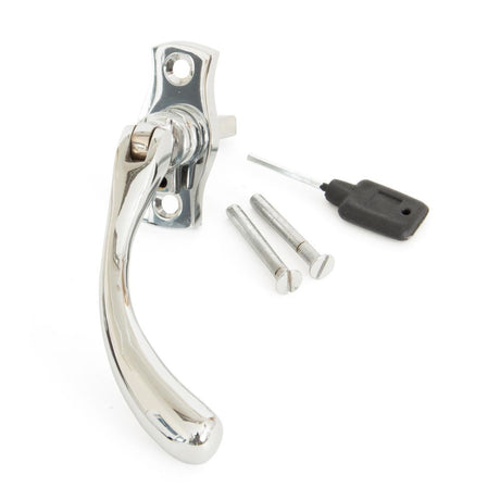 This is an image showing From The Anvil - Polished Chrome Peardrop Espag - RH available from trade door handles, quick delivery and discounted prices
