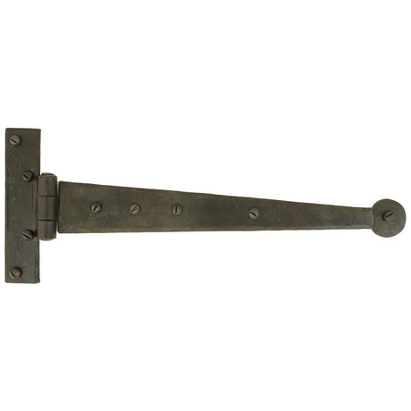 This is an image showing From The Anvil - Beeswax 12" Penny End T Hinge (pair) available from trade door handles, quick delivery and discounted prices