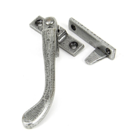 This is an image showing From The Anvil - Pewter Night-Vent Locking Peardrop Fastener - LH available from trade door handles, quick delivery and discounted prices