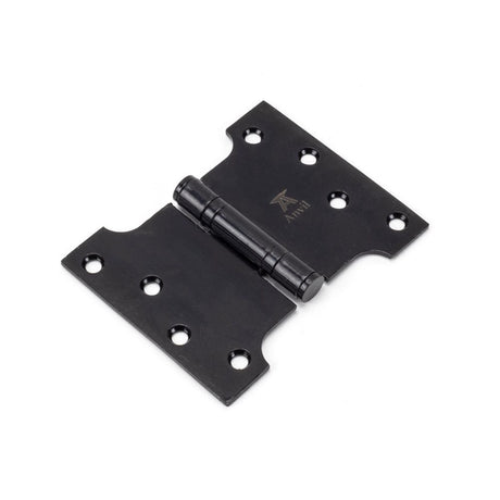 This is an image showing From The Anvil - Black 4" x 3" x 5" Parliament Hinge (pair) ss available from trade door handles, quick delivery and discounted prices