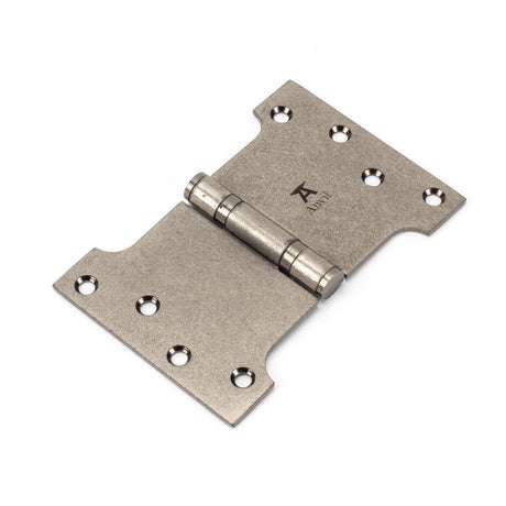 This is an image showing From The Anvil - Pewter 4" x 4" x 6" Parliament Hinge (pair) ss available from trade door handles, quick delivery and discounted prices