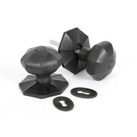 This is an image showing From The Anvil - Beeswax Large Octagonal Mortice/Rim Knob Set available from trade door handles, quick delivery and discounted prices