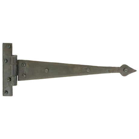 This is an image showing From The Anvil - Beeswax 12" Arrow Head T Hinge (pair) available from trade door handles, quick delivery and discounted prices
