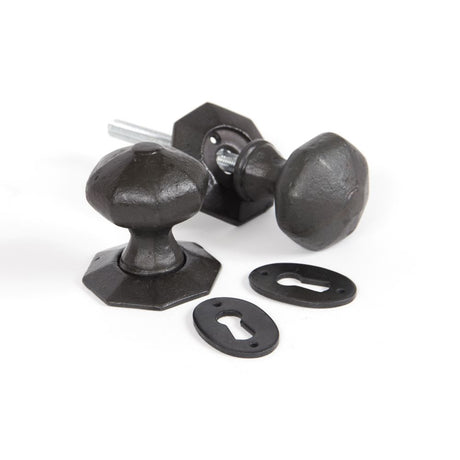 This is an image showing From The Anvil - Beeswax Octagonal Mortice/Rim Knob Set available from trade door handles, quick delivery and discounted prices
