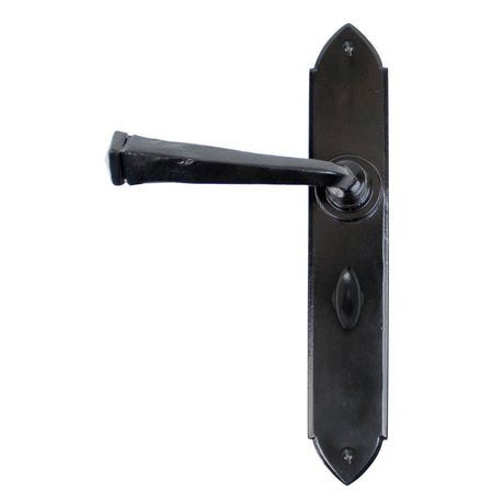 This is an image showing From The Anvil - Black Gothic Lever Bathroom Set available from trade door handles, quick delivery and discounted prices