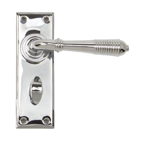 This is an image showing From The Anvil - Polished Chrome Reeded Lever Bathroom Set available from trade door handles, quick delivery and discounted prices