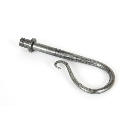 This is an image showing From The Anvil - Pewter Shepherd's Crook Curtain Finial (pair) available from trade door handles, quick delivery and discounted prices