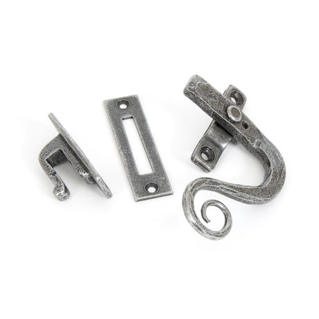 This is an image showing From The Anvil - Pewter Locking Monkeytail Fastener - RH available from trade door handles, quick delivery and discounted prices