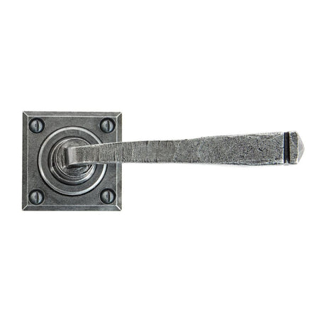 This is an image showing From The Anvil - Pewter Avon Lever on Rose Set Sprung available from trade door handles, quick delivery and discounted prices