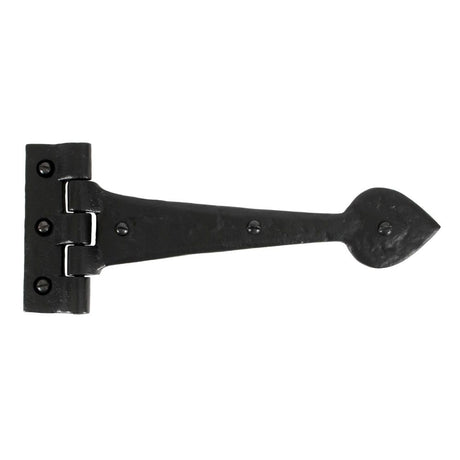 This is an image showing From The Anvil - Black Textured  10 1/2" Cast T Hinge (pair) available from trade door handles, quick delivery and discounted prices