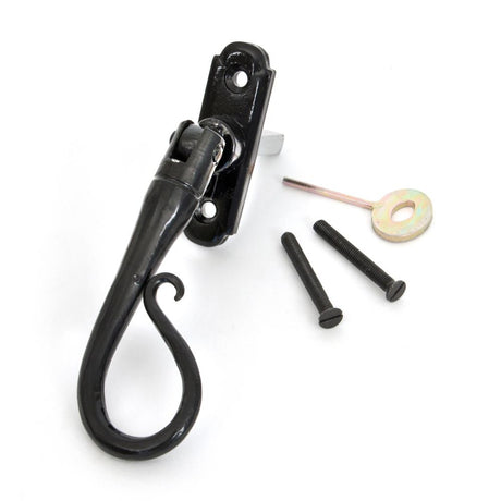 This is an image showing From The Anvil - Black Shepherd's Crook Espag - RH available from trade door handles, quick delivery and discounted prices