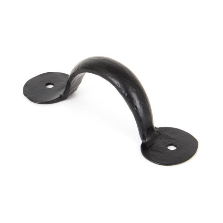 This is an image showing From The Anvil - Black 4" Bean D Handle available from trade door handles, quick delivery and discounted prices