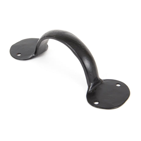 This is an image showing From The Anvil - Black 6" Bean D Handle available from trade door handles, quick delivery and discounted prices