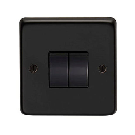 This is an image showing From The Anvil - MB Double 10 Amp Switch available from trade door handles, quick delivery and discounted prices
