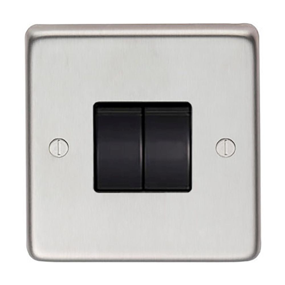 This is an image showing From The Anvil - BN Double 10 Amp Switch available from trade door handles, quick delivery and discounted prices
