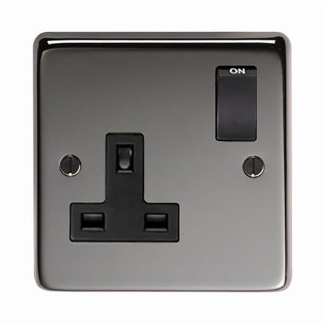 This is an image showing From The Anvil - BN Single 13 Amp Switched Socket available from trade door handles, quick delivery and discounted prices