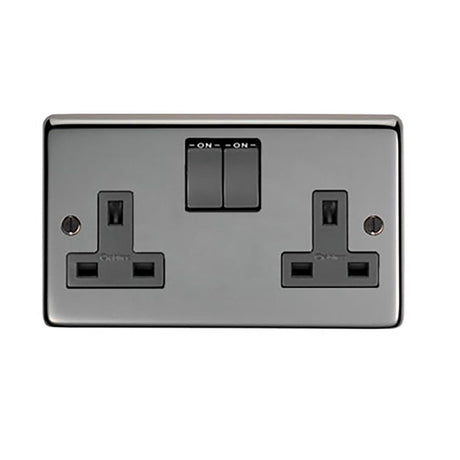 This is an image showing From The Anvil - BN Double 13 Amp Switched Socket available from trade door handles, quick delivery and discounted prices