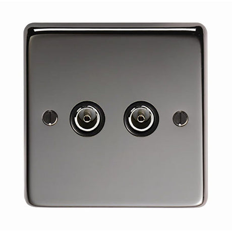 This is an image showing From The Anvil - BN Double TV Socket available from trade door handles, quick delivery and discounted prices