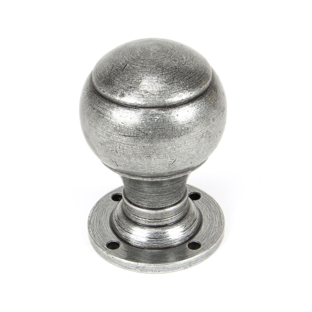 This is an image showing From The Anvil - Pewter Regency Mortice/Rim Knob Set available from trade door handles, quick delivery and discounted prices