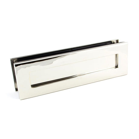This is an image showing From The Anvil - Polished Nickel Traditional Letterbox available from trade door handles, quick delivery and discounted prices