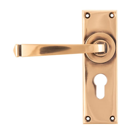 This is an image showing From The Anvil - Polished Bronze Avon Lever Euro Lock Set available from trade door handles, quick delivery and discounted prices