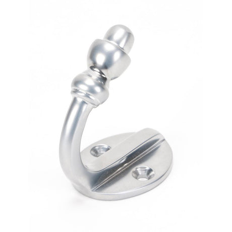 This is an image showing From The Anvil - Satin Chrome Coat Hook available from trade door handles, quick delivery and discounted prices