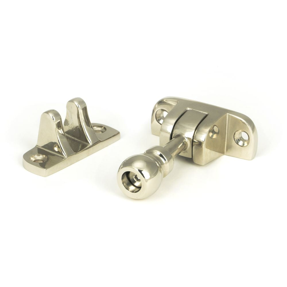 This is an image showing From The Anvil - Polished Nickel Mushroom Brighton Fastener (Radiused) available from trade door handles, quick delivery and discounted prices