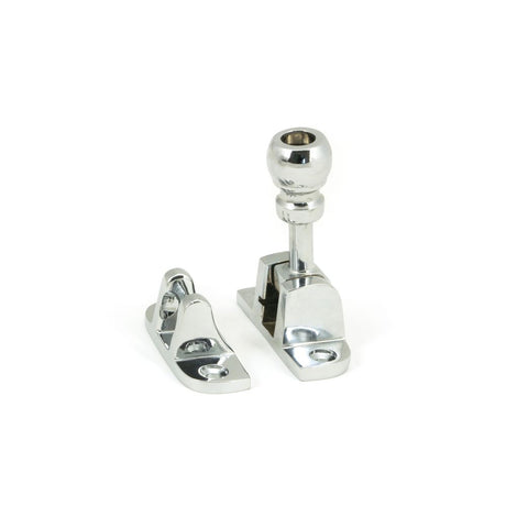 This is an image showing From The Anvil - Polished Chrome Mushroom Brighton Fastener (Radiused) available from trade door handles, quick delivery and discounted prices