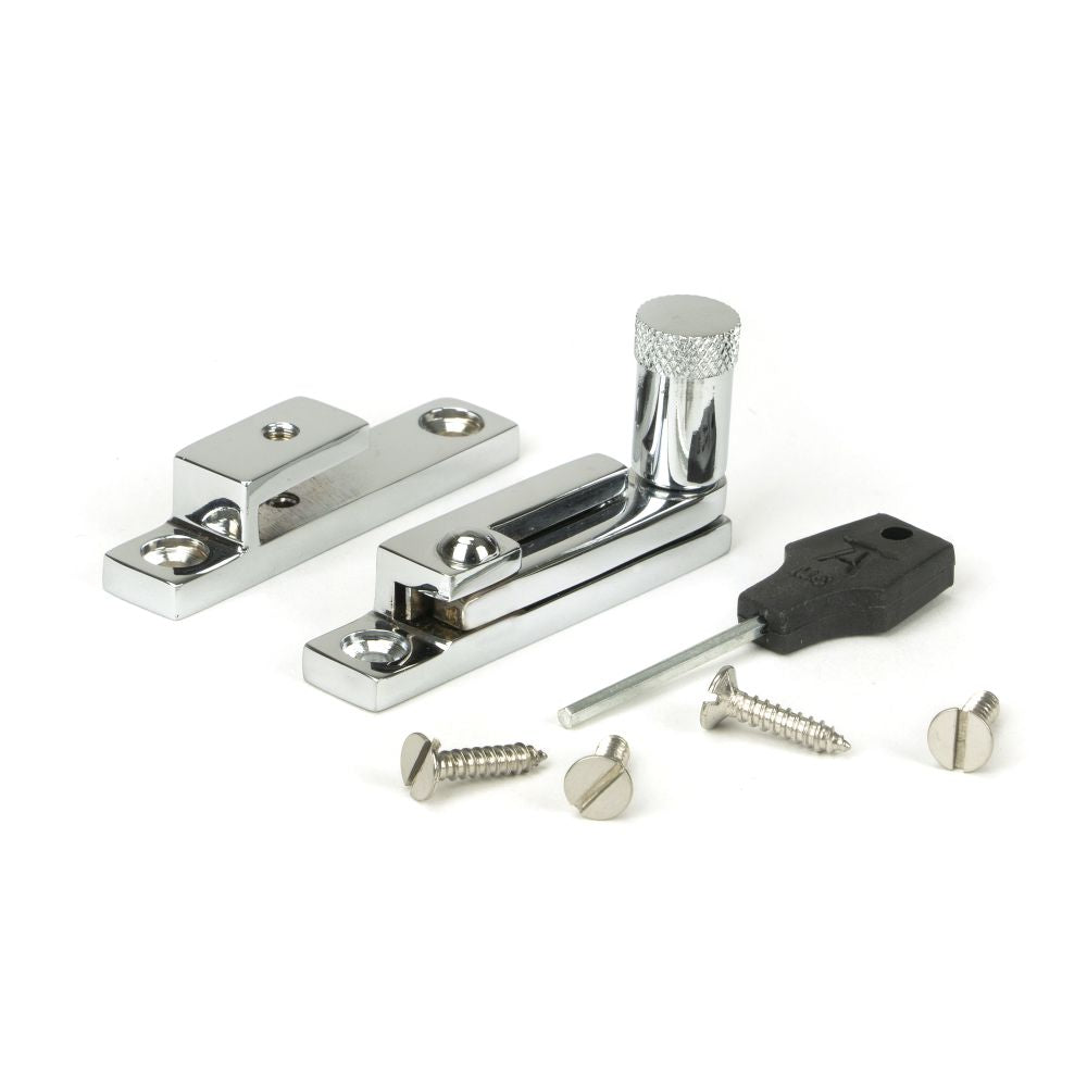 This is an image showing From The Anvil - Polished Chrome Brompton Quadrant Fastener - Narrow available from trade door handles, quick delivery and discounted prices