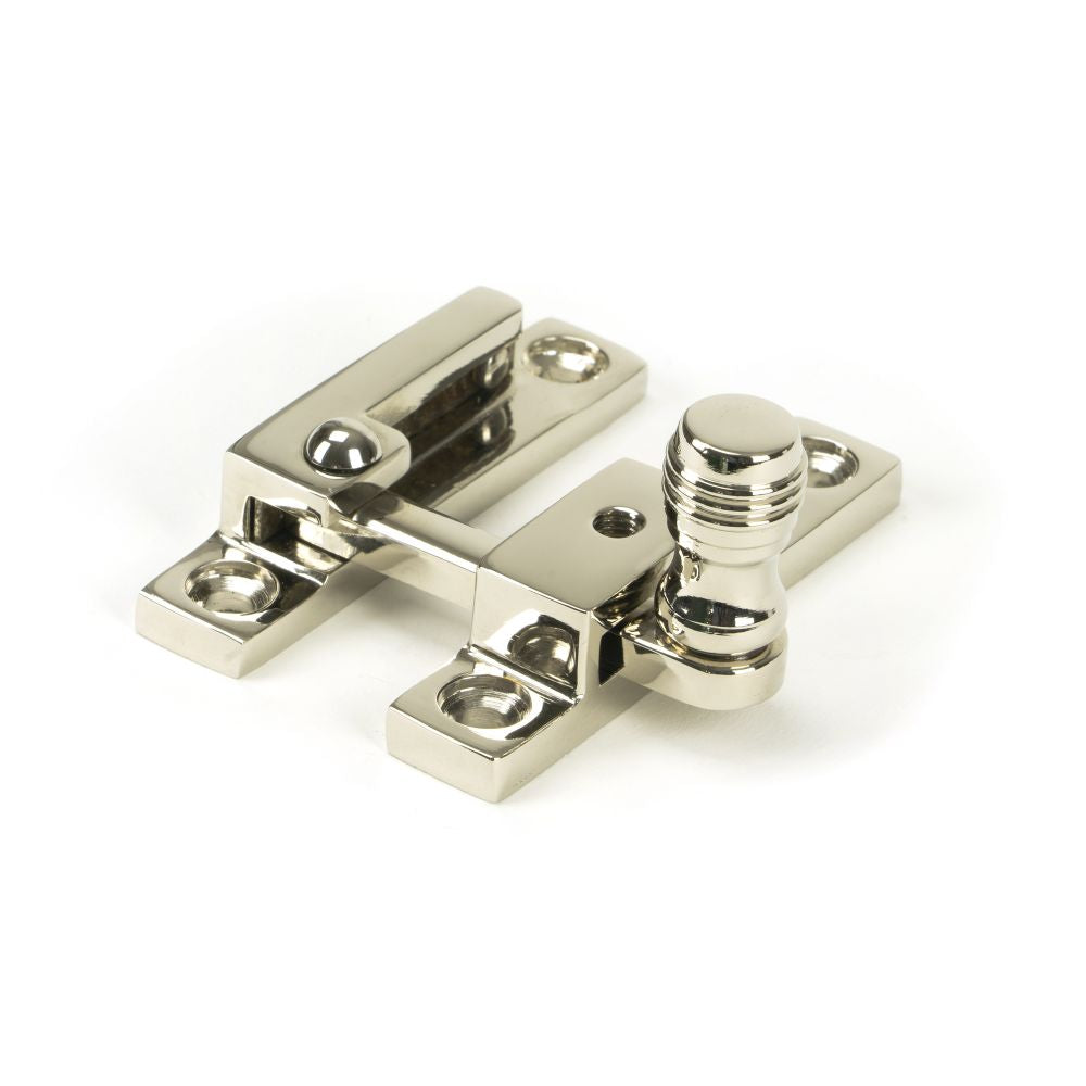 This is an image showing From The Anvil - Polished Nickel Prestbury Quadrant Fastener - Narrow available from trade door handles, quick delivery and discounted prices