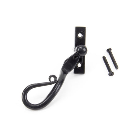 This is an image showing From The Anvil - Black 16mm Shepherd's Crook Espag - LH available from trade door handles, quick delivery and discounted prices