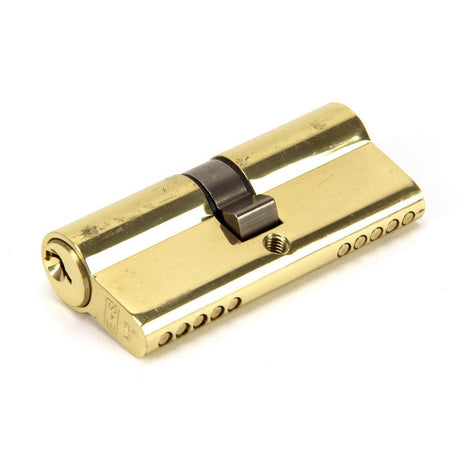 This is an image showing From The Anvil - Lacquered Brass 35/35 5pin Euro Cylinder KA available from trade door handles, quick delivery and discounted prices