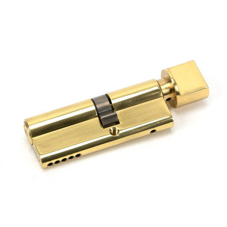 This is an image showing From The Anvil - Lacquered Brass 35T/45 5pin Euro Cylinder/Thumbturn available from trade door handles, quick delivery and discounted prices