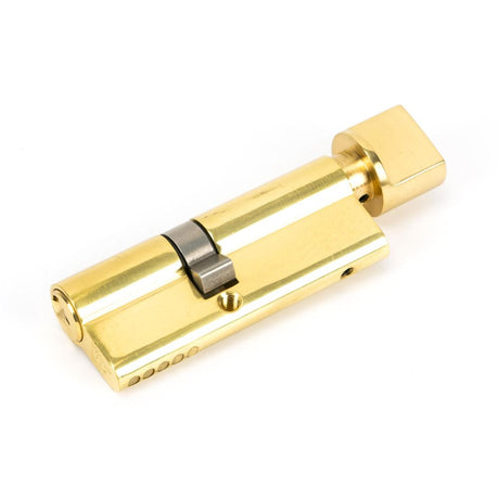 This is an image showing From The Anvil - Lacquered Brass 35/45T 5pin Euro Cylinder/Thumbturn available from trade door handles, quick delivery and discounted prices