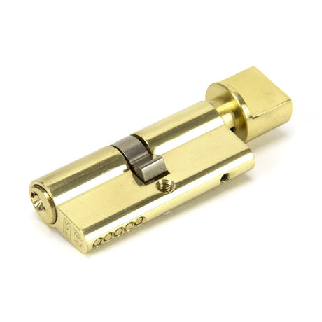 This is an image showing From The Anvil - Lacquered Brass 35/35 5pin Euro Cylinder/Thumbturn KA available from trade door handles, quick delivery and discounted prices