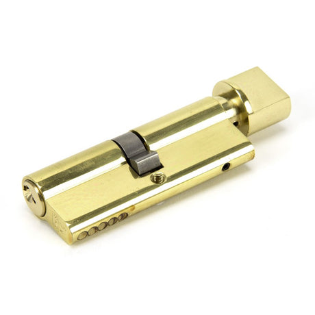 This is an image showing From The Anvil - Lacquered Brass 40/40 5pin Euro Cylinder/Thumbturn KA available from trade door handles, quick delivery and discounted prices