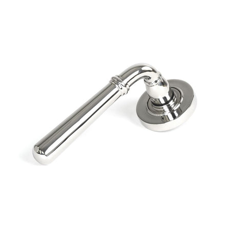 This is an image showing From The Anvil - Polished Marine SS (316) Newbury Lever on Rose Set (Plain) available from trade door handles, quick delivery and discounted prices