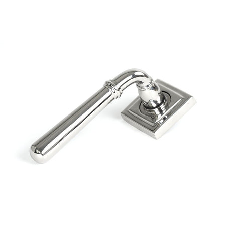 This is an image showing From The Anvil - Polished Marine SS (316) Newbury Lever on Rose Set (Square) - U available from trade door handles, quick delivery and discounted prices