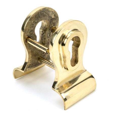This is an image showing From The Anvil - Polished Brass 50mm Euro Door Pull (Back to Back fixings) available from trade door handles, quick delivery and discounted prices