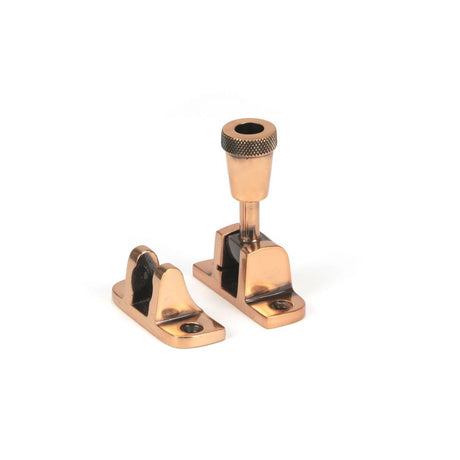 This is an image showing From The Anvil - Polished Bronze Brompton Brighton Fastener (Radiused) available from trade door handles, quick delivery and discounted prices