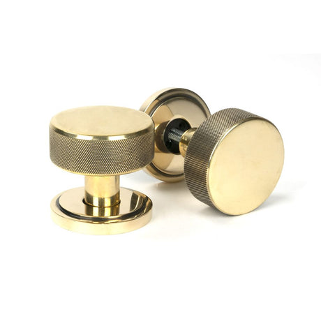 This is an image showing From The Anvil - Aged Brass Brompton Mortice/Rim Knob Set (Art Deco) available from trade door handles, quick delivery and discounted prices